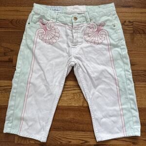 casablanca shell print denim shorts white Size S 30 C23